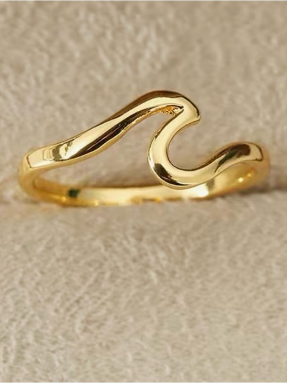 Stainless Steel Curved Wave Ring